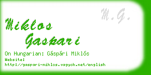 miklos gaspari business card