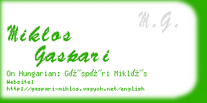 miklos gaspari business card